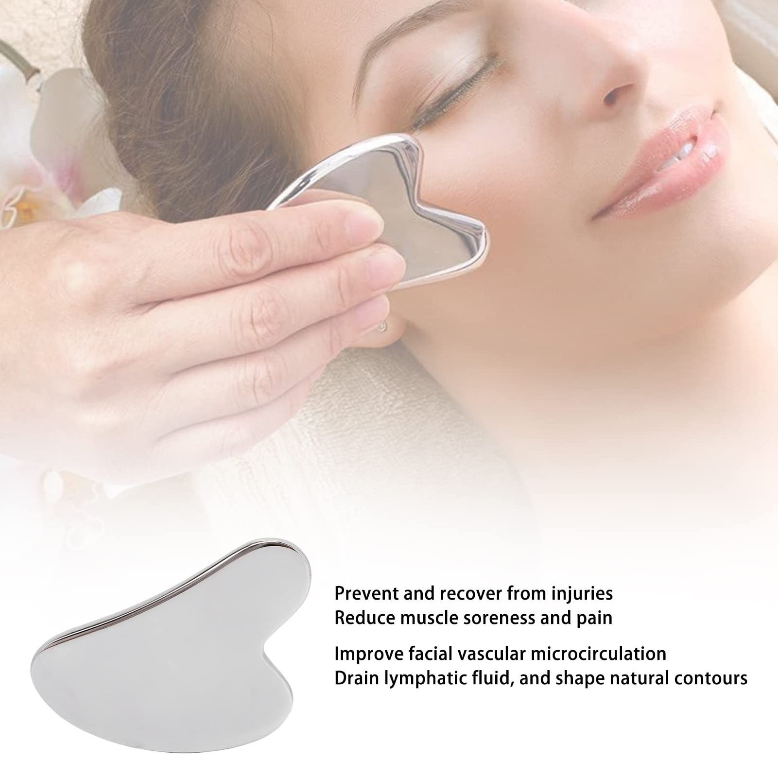 Stainless Steel Gua Sha Scraping Massage Tool Guasha Stainless Steel Myofascial Massage Board for Soft Tissue and Pain Relief