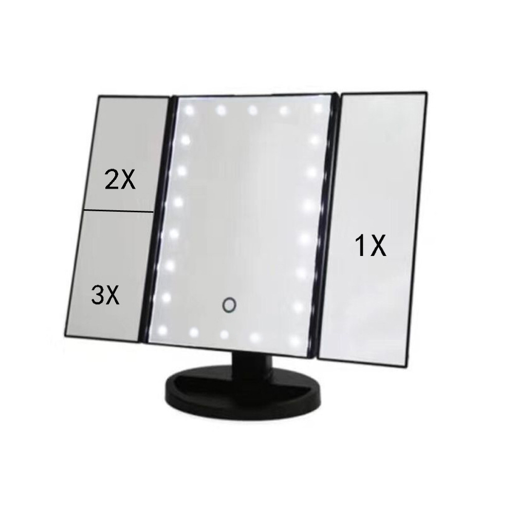 Makeup Vanity Mirror with Lights 1x/2x/3x Magnification Touch Screen Adjustable Lighted Makeup Mirror