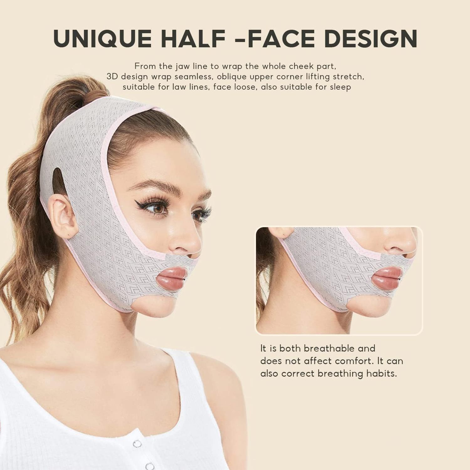 Beauty Tools Reusable V Shape Face Lift Double Chin Reducer Face Slimming Strap V Line Face Lifting Belt