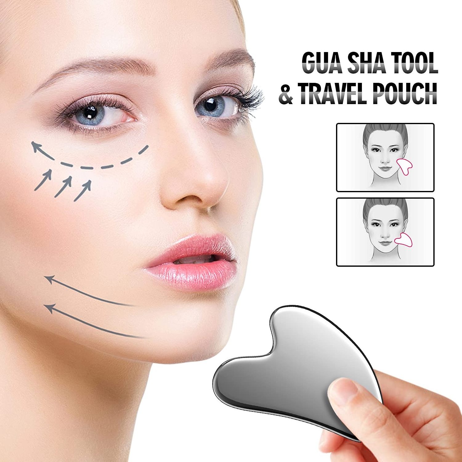 Stainless Steel Gua Sha Scraping Massage Tool Guasha Stainless Steel Myofascial Massage Board for Soft Tissue and Pain Relief