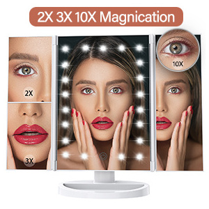 Makeup Vanity Mirror with Lights 1x/2x/3x Magnification Touch Screen Adjustable Lighted Makeup Mirror