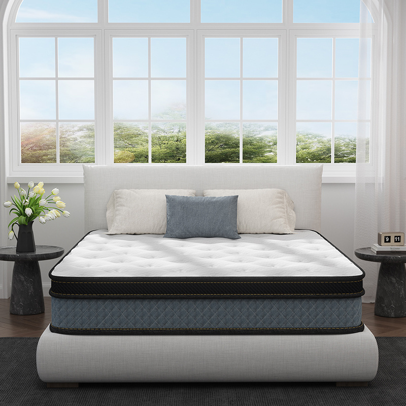 Hybrid Bonnell Spring Mattress Pads Set with 25 cm Height Made of Polyester Fabric Sheet Bedding for Bedroom Furniture