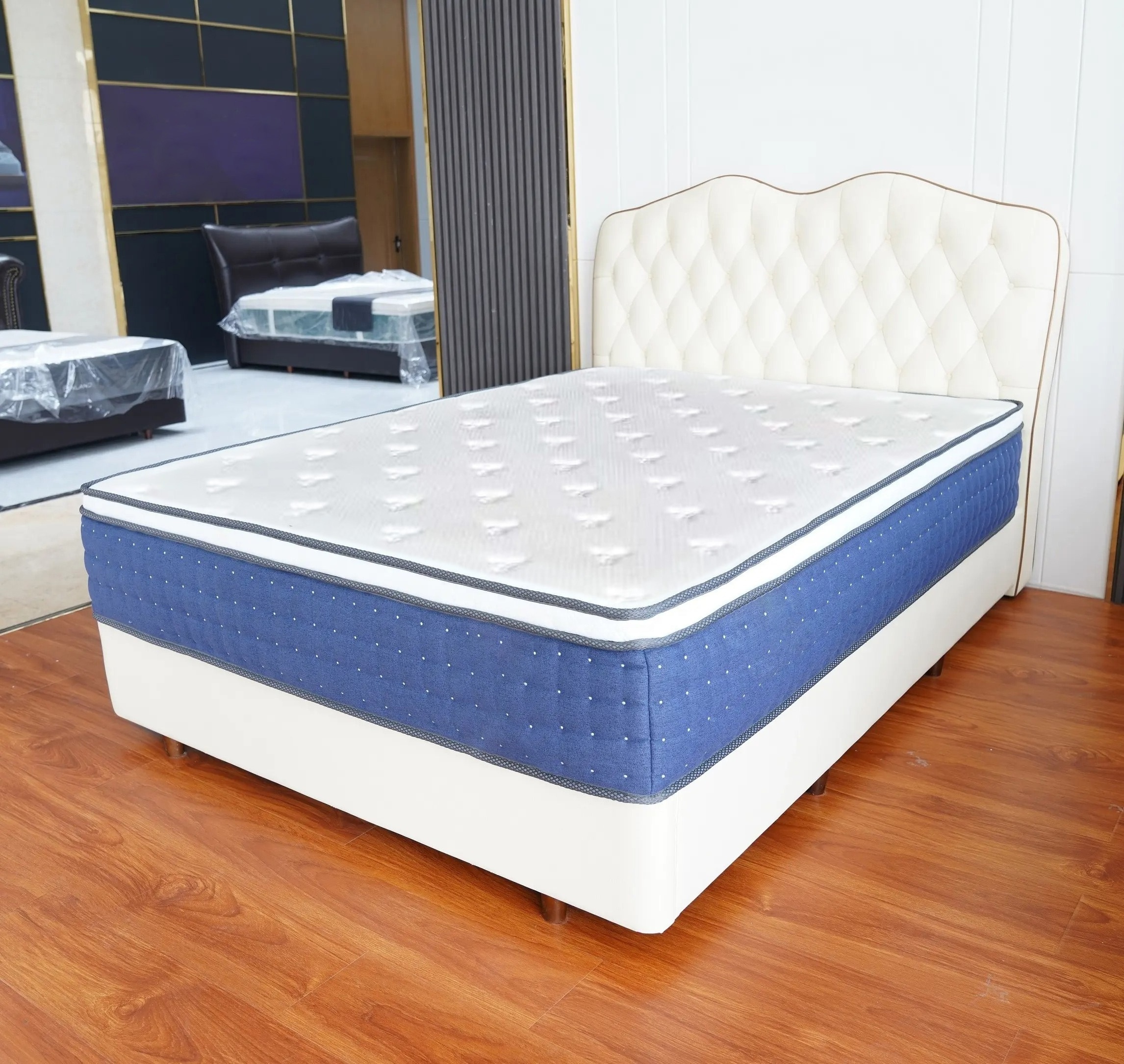 High quality Orthopedic 7 zoned euro top pocket spring natural latex and gel memory foam euro top mattresses