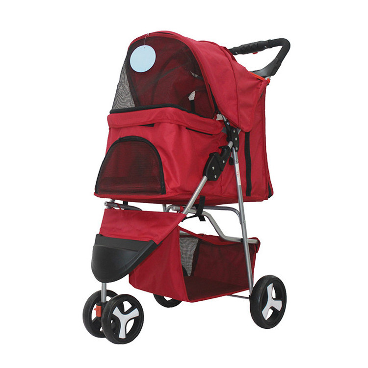 Luxury design easy folding 3 wheel pet stroller wagon China wholesale poussette pet gear dog stroller