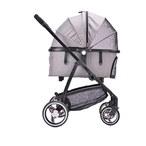 Luxury wholesale foldable pet stroller dog carrier high quality walker carrier wagon for pet traveling