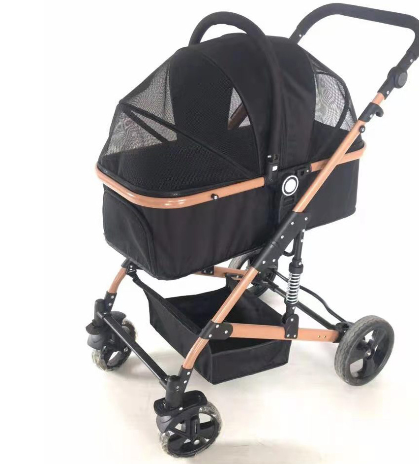 Hot selling pet products China luxury pet dog strollers 2 in 1 cat  cars walker carrier wagon cheap wholesale