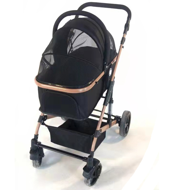 Hot selling pet products China luxury pet dog strollers 2 in 1 cat  cars walker carrier wagon cheap wholesale