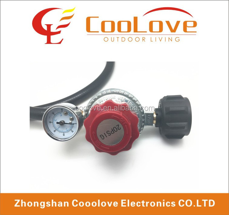 lpg adjustable cooking gas pressure regulator with gauge meter