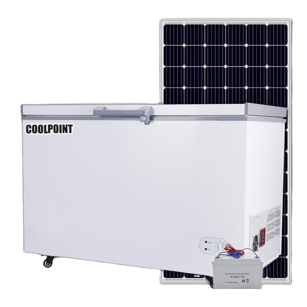 308 liters solar ice cream display freezer with 110mm foaming insulation  save battery and solar panel