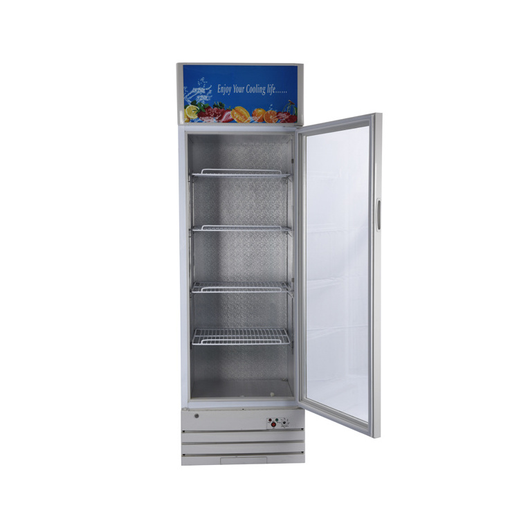 DC 218 Liters supermarket cabinet refrigerator display showcase glass door fridge