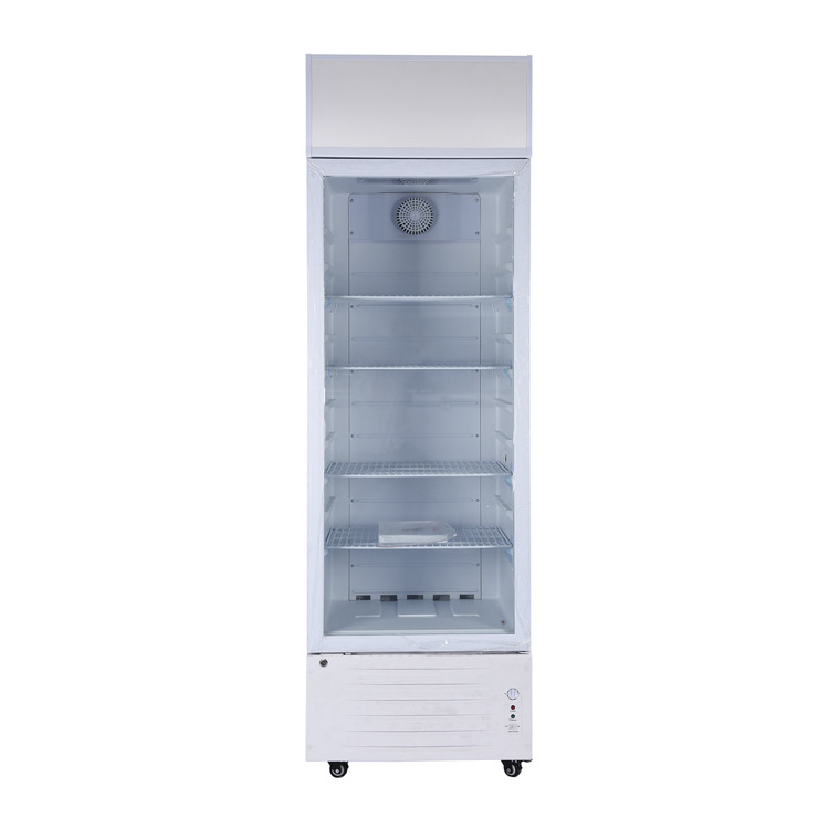 DC 218 Liters supermarket cabinet refrigerator display showcase glass door fridge