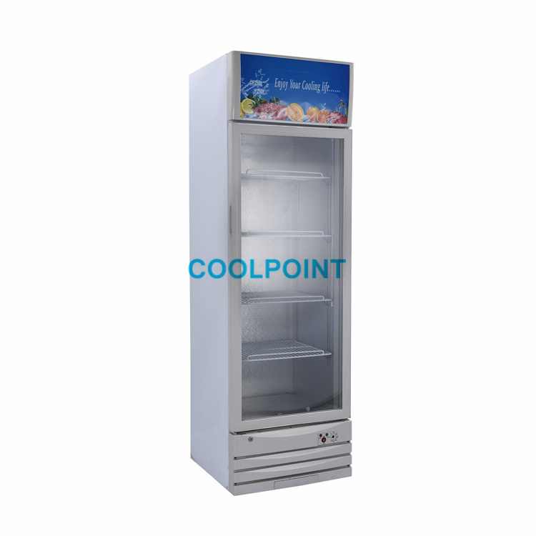 DC 218 Liters supermarket cabinet refrigerator display showcase glass door fridge