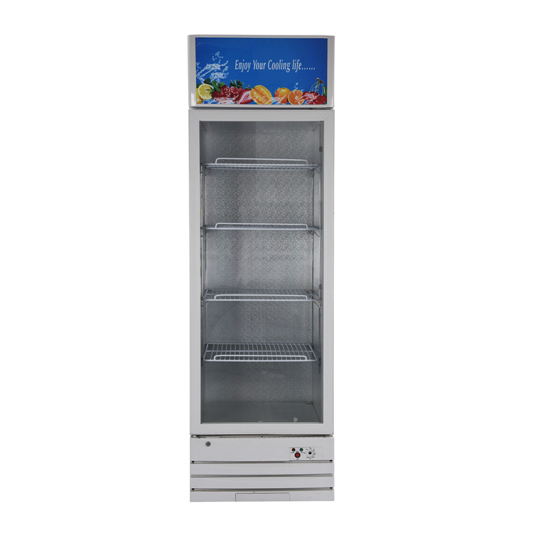 DC 218 Liters supermarket cabinet refrigerator display showcase glass door fridge