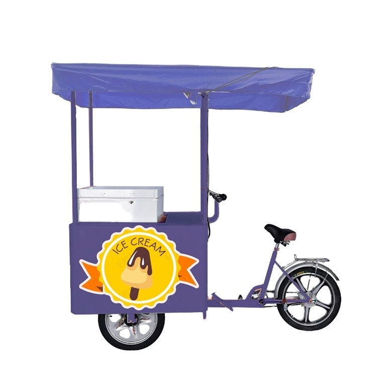 Solar Ice Cream Roll Food Fish Seafood Cart 108 Liters Freezer 20A Controller Electric Bike Motorcycle