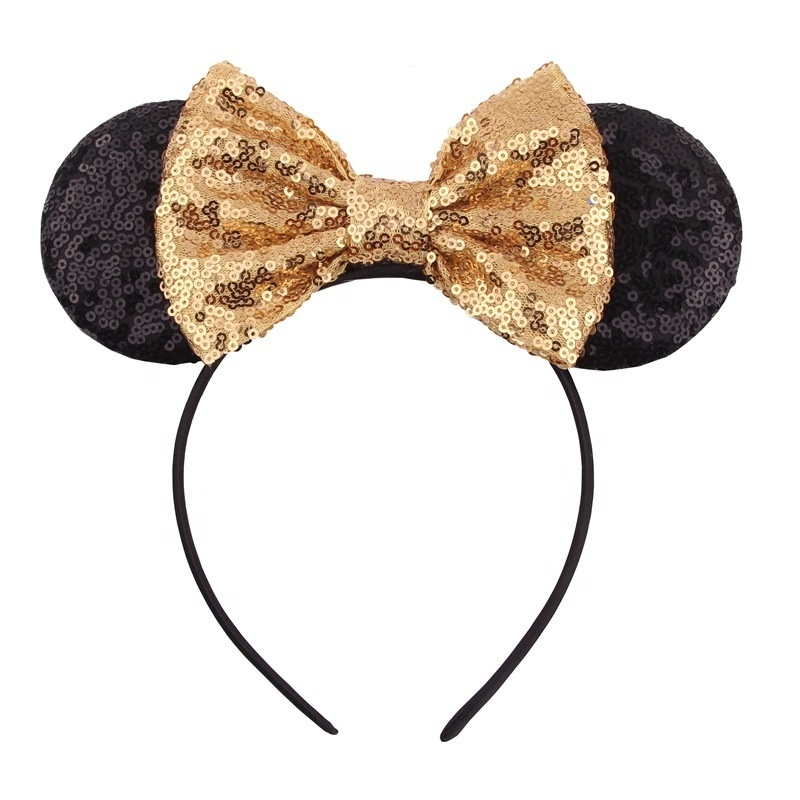 Leopard Printed Mi-ckey Ear Headbands Min-nie Kids Mouse Ear Super Cute Head Bands for Party Festival