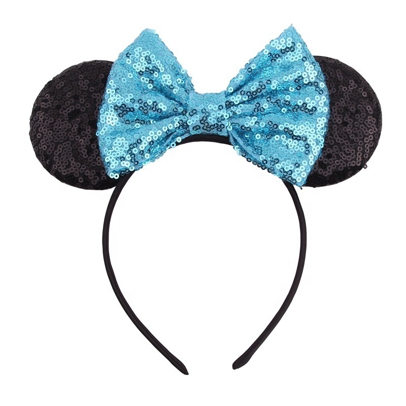 Leopard Printed Mi-ckey Ear Headbands Min-nie Kids Mouse Ear Super Cute Head Bands for Party Festival