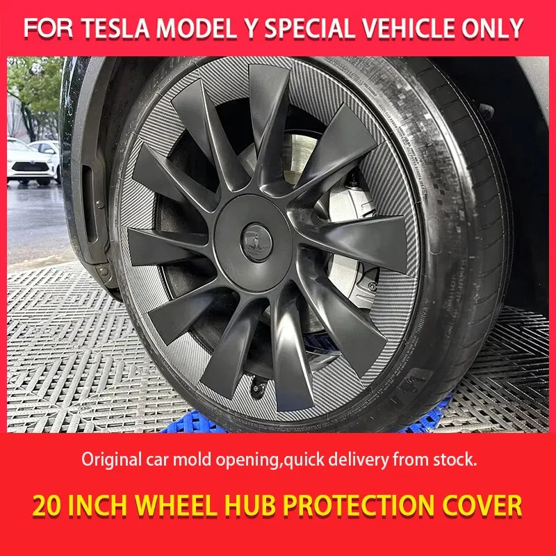 For Tesla Model Y 20 Inch Hub Cap Patch Wheel Protectors ABS Hubcap Stickers 2023 New Arrival Auto Exterior Accessories