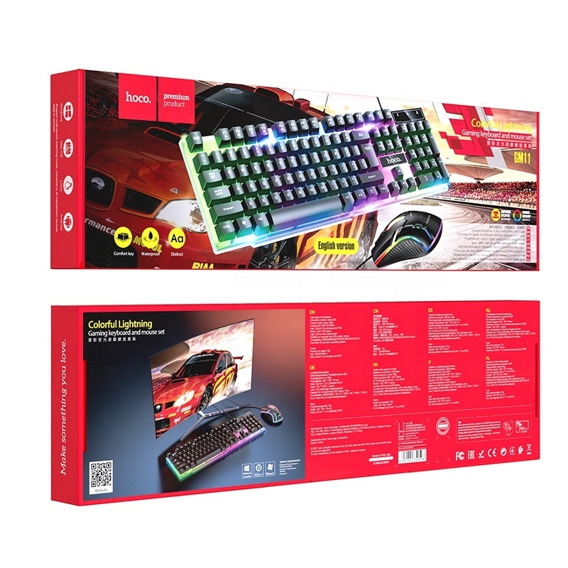 Nord Stage 3 1000 Wired Gaming Keyboard and Mouse Set Wholesale Switches LED Usb ABS Stock Technology China Ergonomic Keyboard