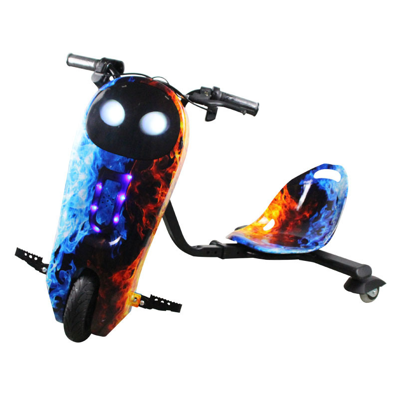 Custom 8 Inch Solid Rubber Tire 3 Wheel Drifting Electric Trike Powerful Drifting Electric Scooter For Kids