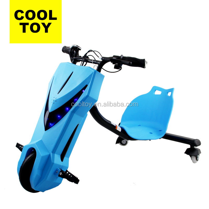 Electric 3 wheel smart drift trike scooter with key drifting LED wheel helmet