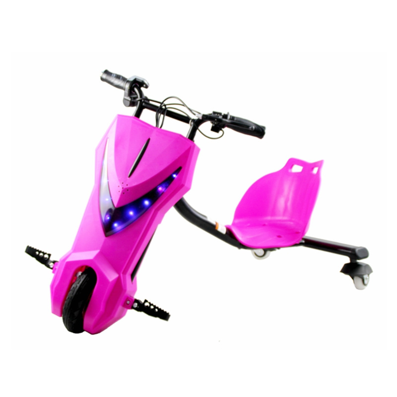 Electric 3 wheel smart drift trike scooter with key drifting LED wheel helmet