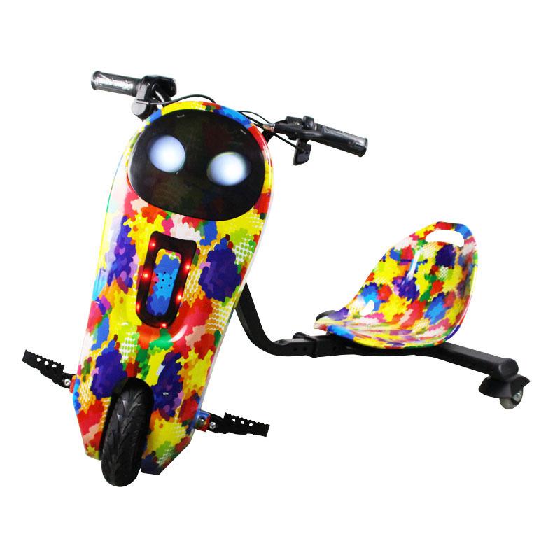 Custom 8 Inch Solid Rubber Tire 3 Wheel Drifting Electric Trike Powerful Drifting Electric Scooter For Kids