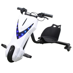 Electric 3 wheel smart drift trike scooter with key drifting LED wheel helmet