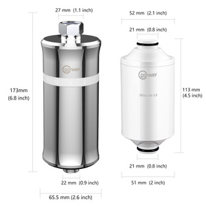 Portable Replaceable Chrome Chlorine Removal Water Purifier Activated Carbon KDF Shower Filter