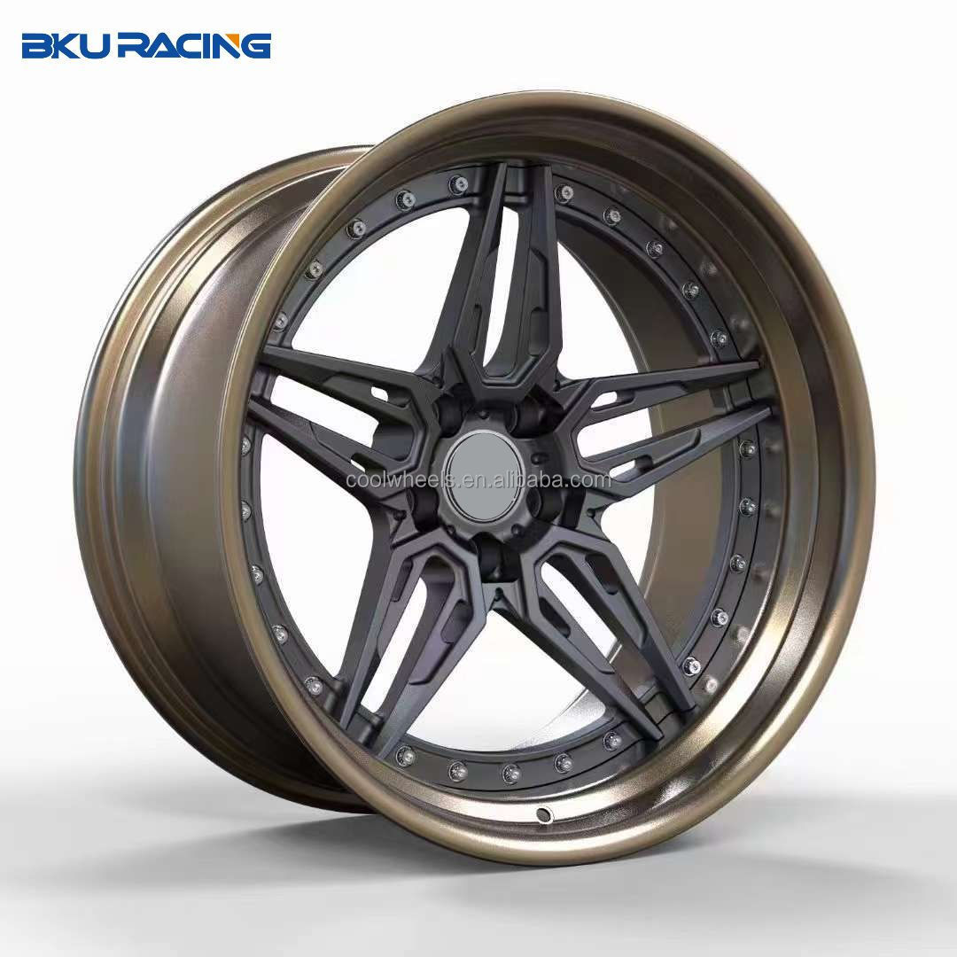 Bku racing 2 piece 5x120 wheels forged 20 21 22 inch alloy wheels rims for bmw wheels G30 G82 G80 F82 E92 M3 M4 M5 M2