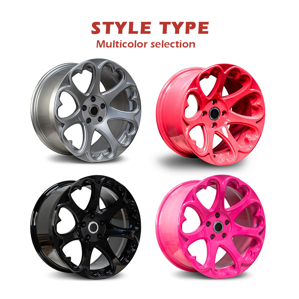 Bku racing heart shape 5x120 5x114.3 5x112 customized alloy forged wheels 17 18 19 20 21 inch rims for passenger car wheel rims