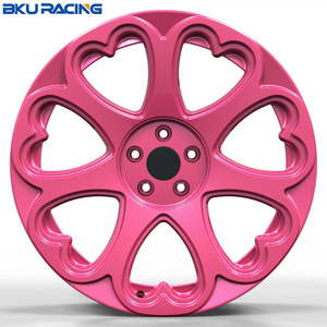 Bku racing 5x120 wheels 18 19 20 21 inch custom heart shape racing car wheels rims jantes disc for bmw F10 F30 F35 E90 E92 E46