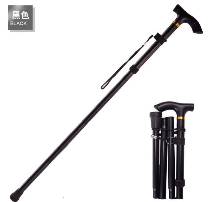 Wholesale Outdoor folding trekking pole / five telescopic old man Walking Stick / crutches travel mountain climbing cane