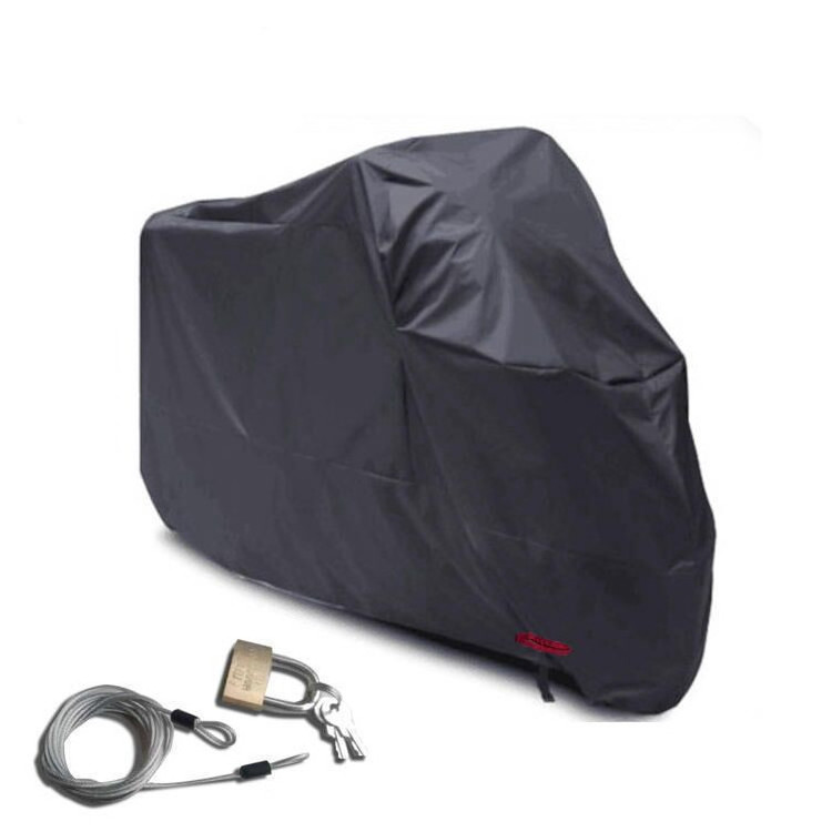 Heavy Duty Motorcycle Cover with Cable & Lock / Waterproof Motorcycle Cover Shelter Rain UV All Weather Protection