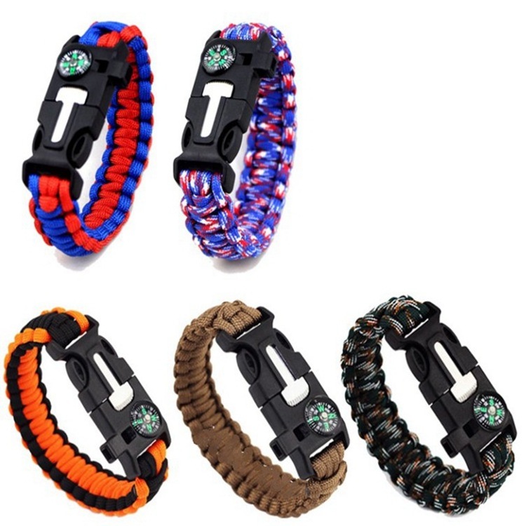 Paracord Survival Bracelet / Survival Bracelets for Men Paracord Tactical 6-in-1 Camping Gear Kits