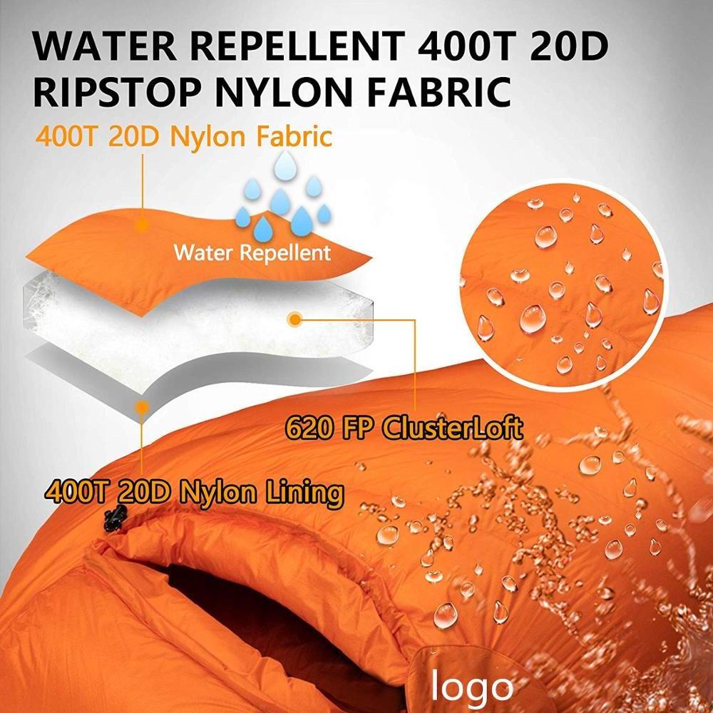 Waterproof Sleeping Bag for Adults, Lightweight Camping Mummy Goose/Duck Down Sleeping Bag Outdoor