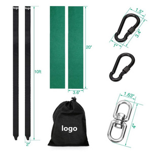 Tree Swing Hanging Straps Kit Two 10ft Double Layer Straps with Tree Protectors Carabiners Heavy Duty for Swing Set and Hammock