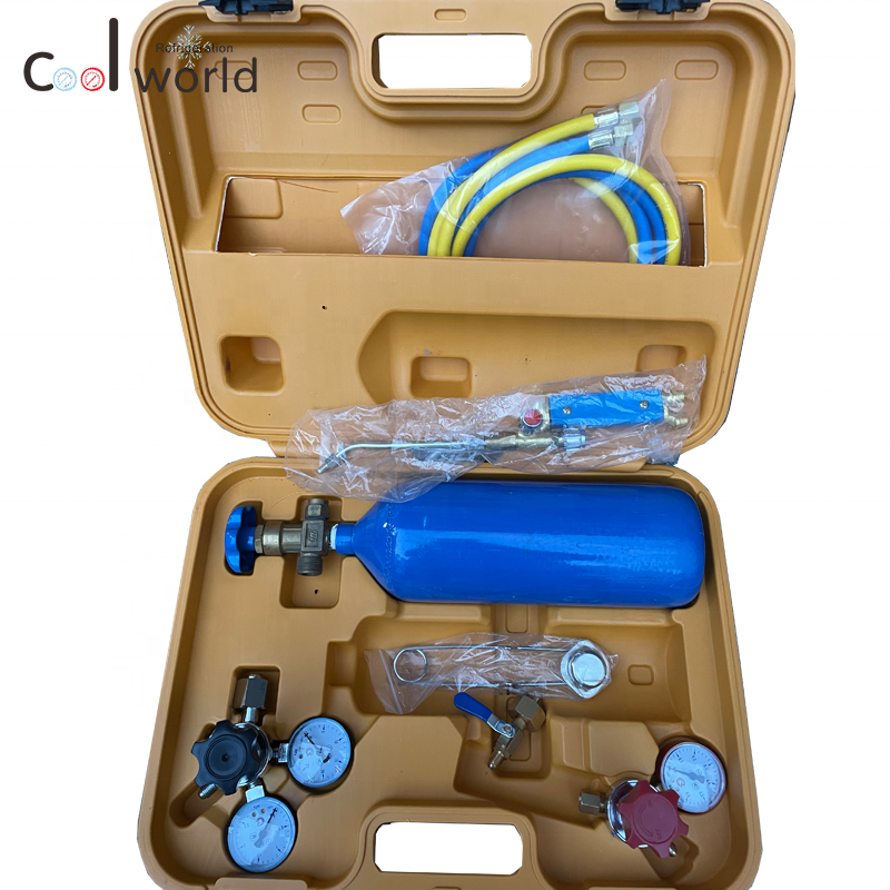 NEW Portable oxyacetylene welding cutting kit gas torch set with oxygen cylinder