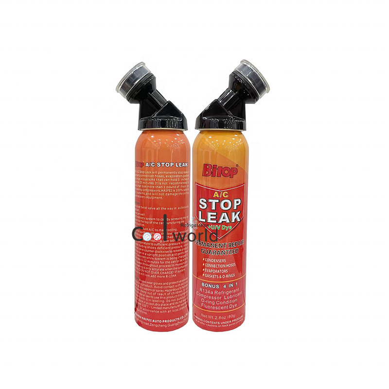 Bitop A/C stop leak +U/V Dye R134a refrigerant compressor Lubricant O-ring condition Fluorescent Dye