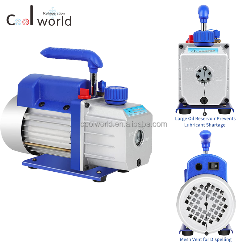 3 CFM Rotary Vane Vacuum Pump 1/4HP 110V/60HZ HVAC vacuum pump with Oil Anti-Flow Back Design