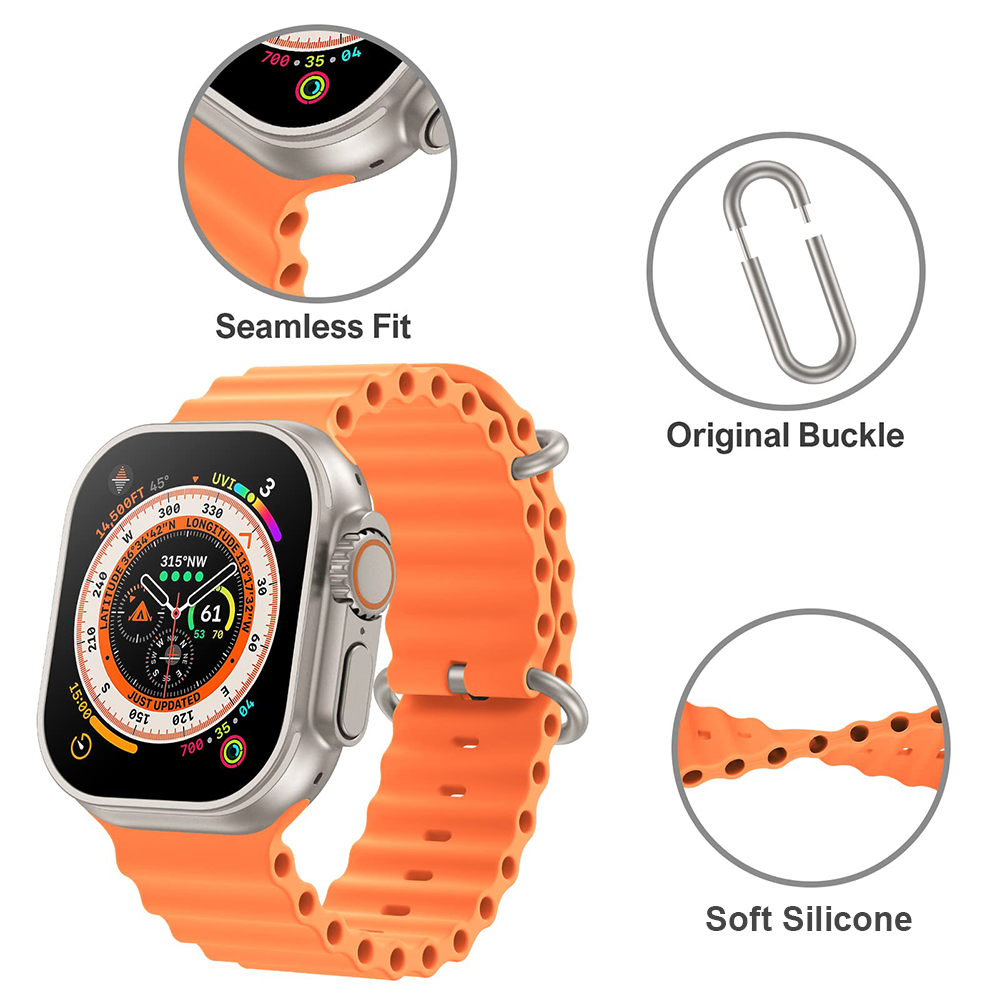 Adjustable Buckle Ocean Watchband 49mm Silicone Ocean Strap coolyep watch band for Apple watch Ultra Band Series SE 9 8 7 6 5 4