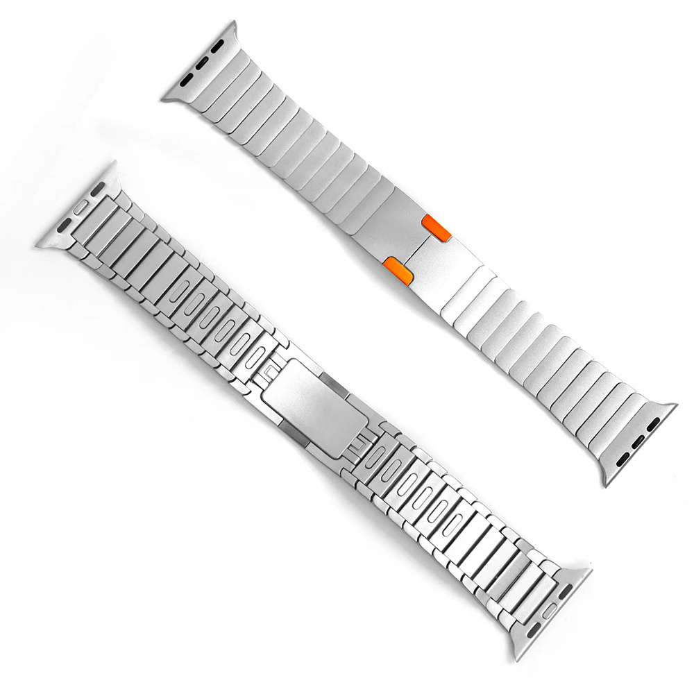 Quick Disassembly Button Stainless Steel Metal Watch Strap Bands for Apple iWatch SE 8 7 6 5 4 Link Bracelet Watch Band