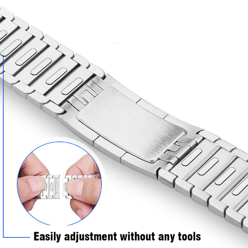 Quick Disassembly Button Stainless Steel Metal Watch Strap Bands for Apple iWatch SE 8 7 6 5 4 Link Bracelet Watch Band