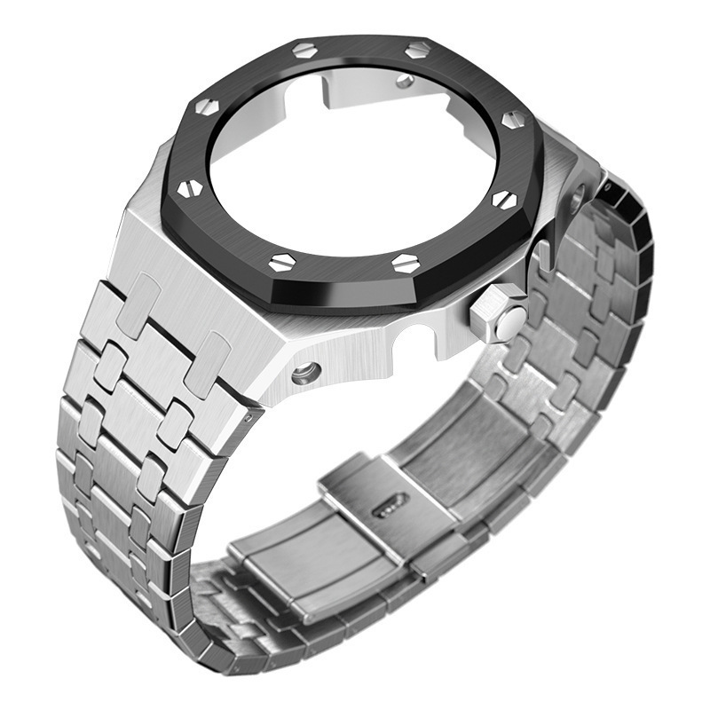 Luxury Gshock Ga2100 Rubber Strap Metal Bezel Parts Accessories Watch Mod Kit Stainless Steel Case For Ga2110 G Shock