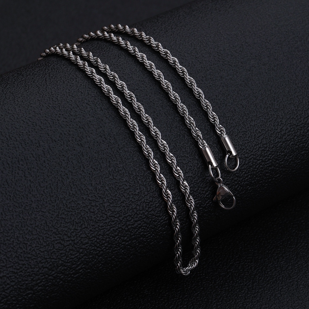 FC5032Wholesale Custom 2mm 3mm 4mm 5mm Stainless Steel  Plated Vermeil Thin Thick Rope Chain Necklace Twisted Rope Gold Chaini