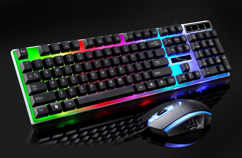 Factory wholesale led lights teclado gamer gaming keyboard and mouse combos