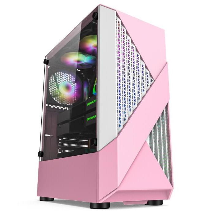 The new stylish appearance side through computer case gaming Dustproof pc hardware case