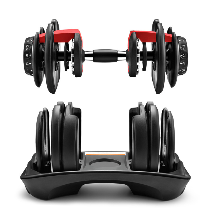 Hot selling 24kg 52.5lb Quickly adjust Dumbbell Multi Function Weights lock Adjustable Dumbbell set