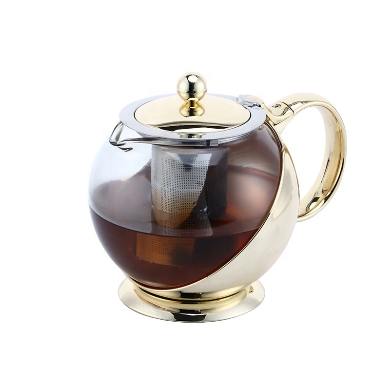 High-quality English tea sets with teapot glass teapot with stainless steel infuser