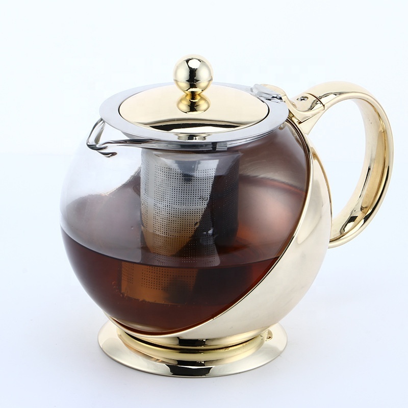 High-quality English tea sets with teapot glass teapot with stainless steel infuser