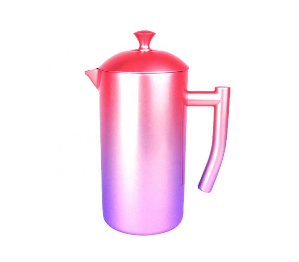 Wholesale Spray painted insulated french coffee press copper plating stainless steel French Press coffee maker